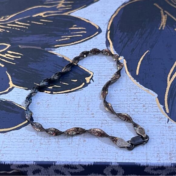 Vintage 925 Sterling Silver stamped ITALY Twisted Metal Bracelet Unisex C2 - Picture 1 of 6